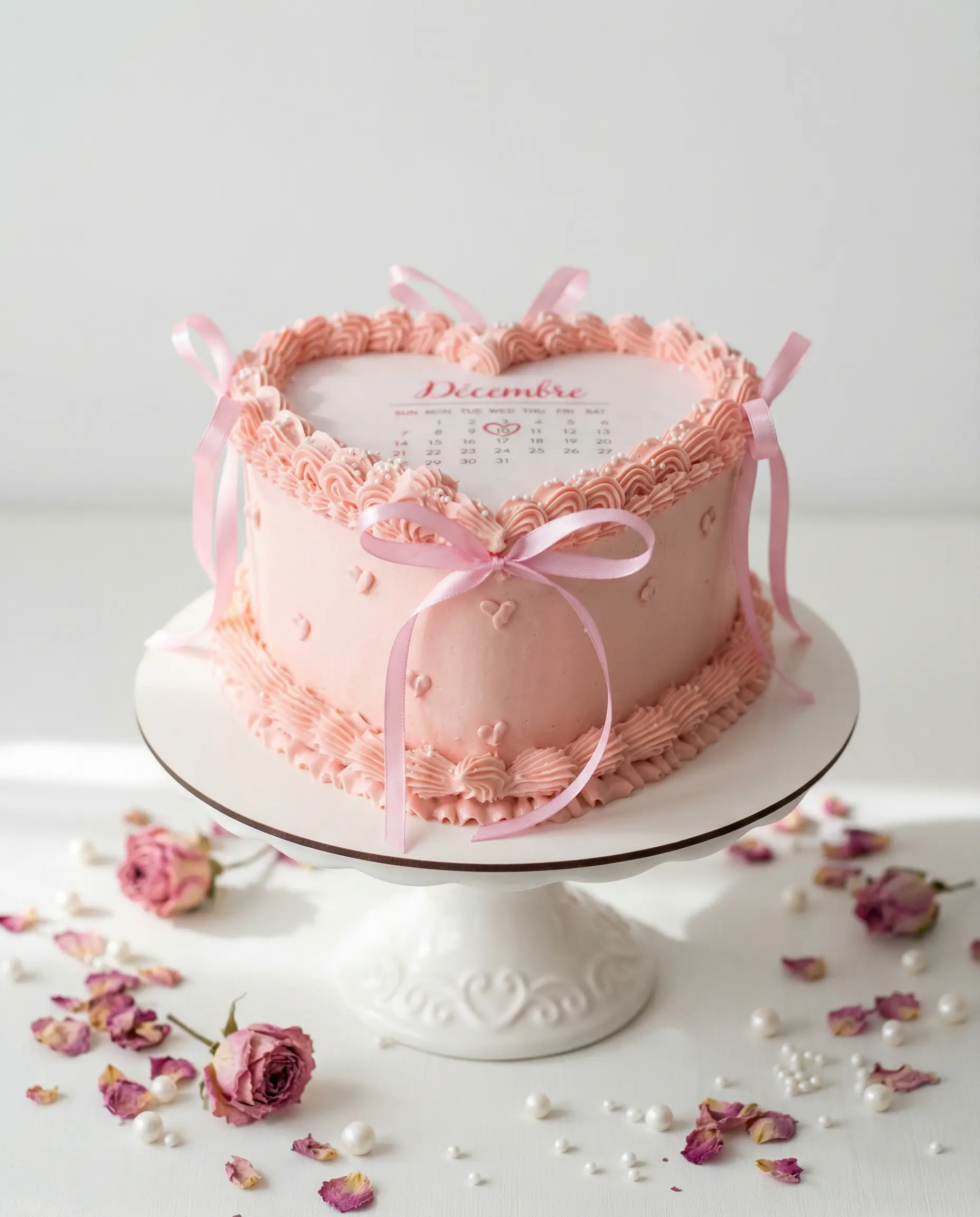 Gâteau d'anniversaire rose style vintage élégant